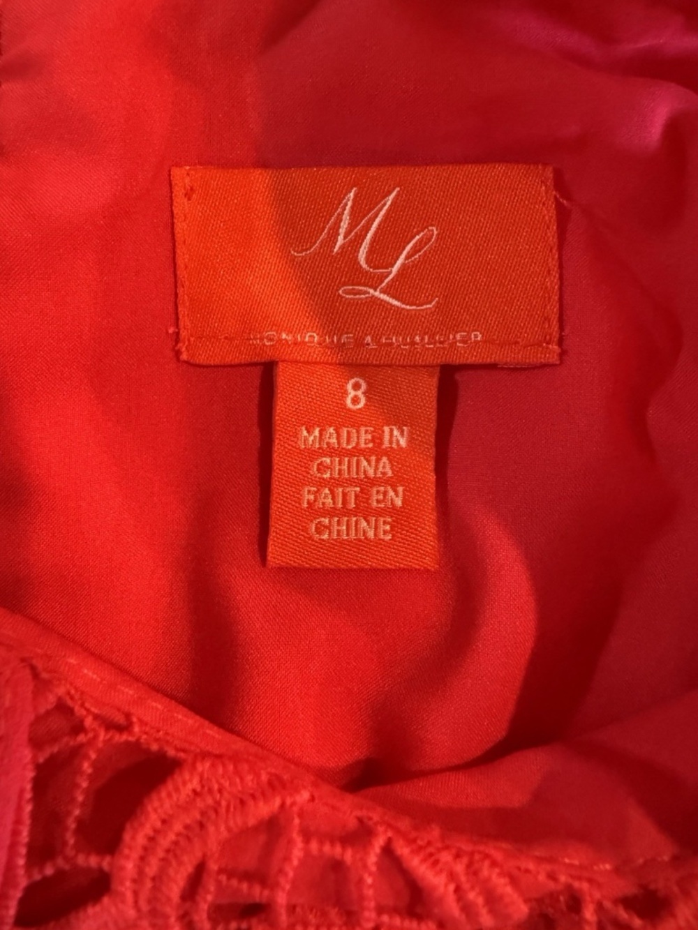 Monique Lhuillier Lace Halter Dress 8 Fuchsia Hot Pink Bow Midi - Picture 6 of 10